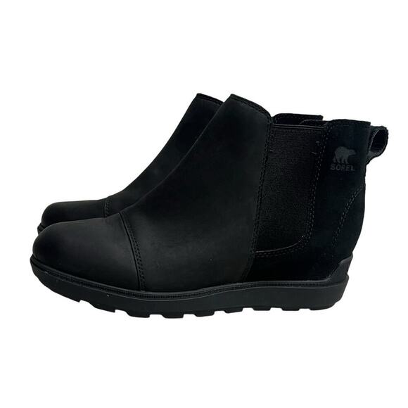 SOREL EVIE™ II WOMEN'S CHELSEA Boots /‎ Wedge Booties - Black Logo - size 9.5 - Picture 4 of 10